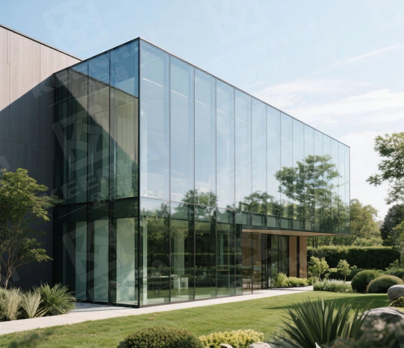 Half Hidden Glass Curtain Wall For Commercial Buildings Half Hidden Glass Curtain Wall For Commercial Buildings